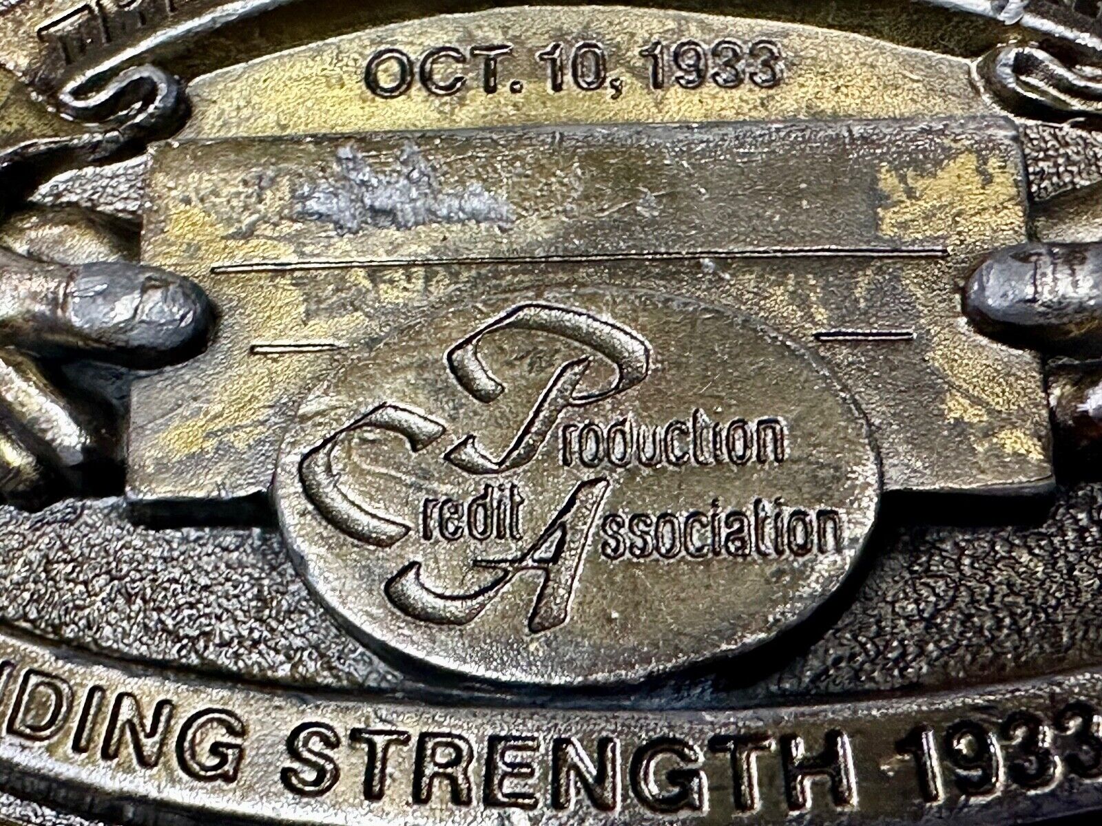 The First PCA loan Production Credit - Vintage The Great American Belt Buckle Co
