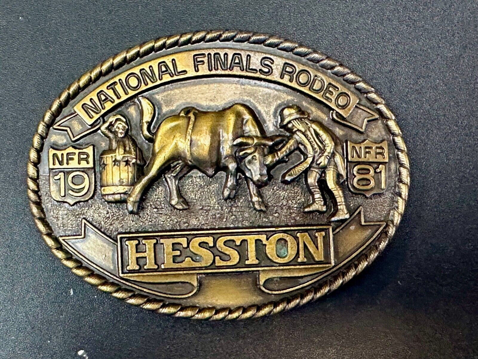 1981 Hesston National Finals Rodeo NFR Limited Edition Collectors Belt Buckle