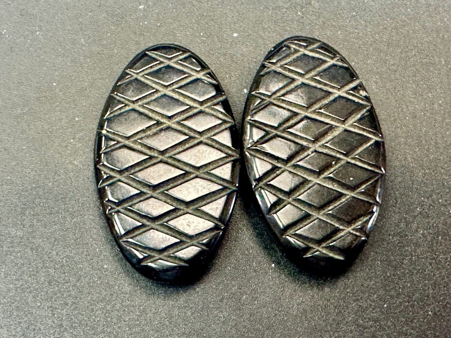 Two piece interconnecting vintage black shoe clips