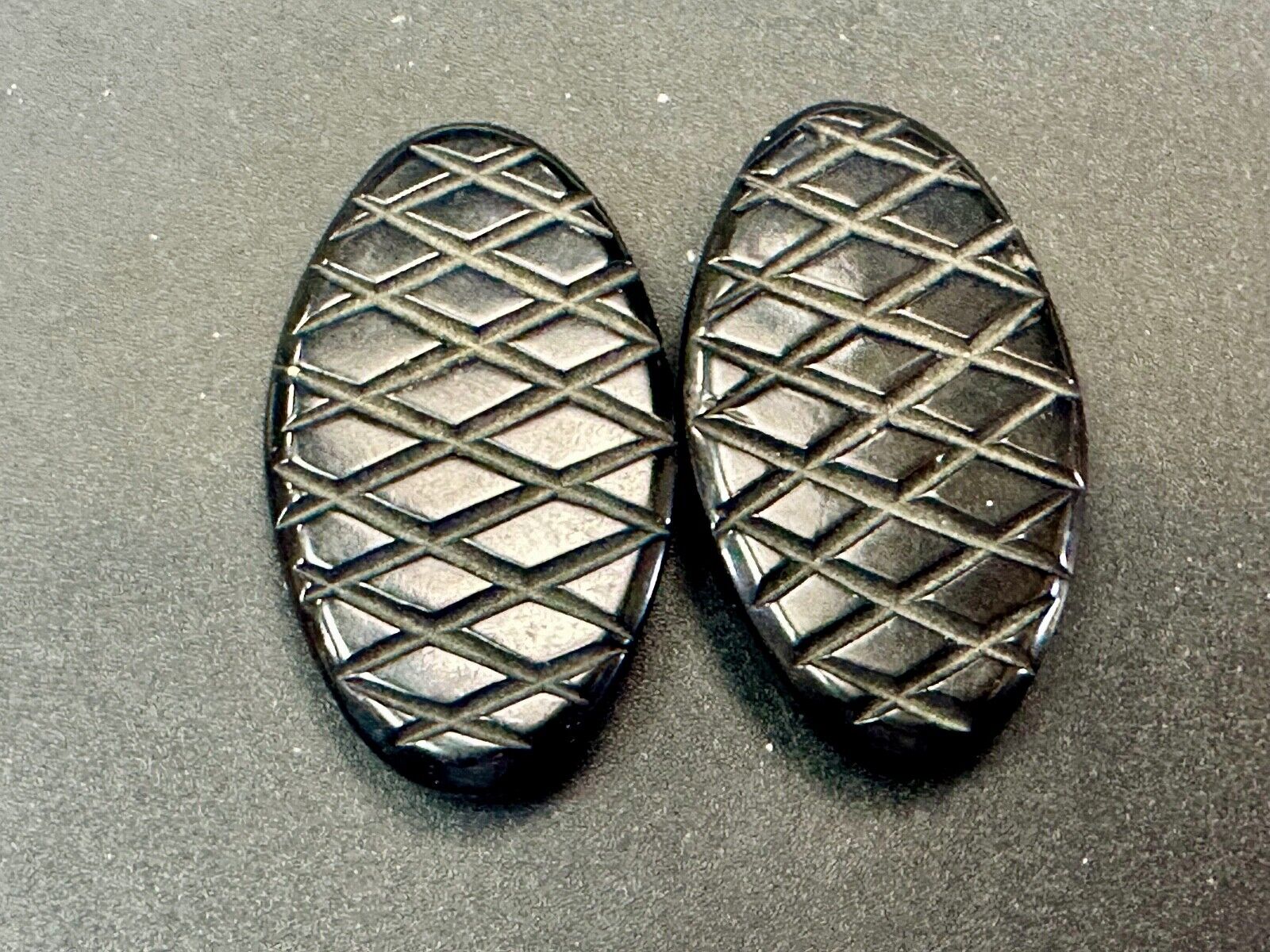 Two piece interconnecting vintage black shoe clips