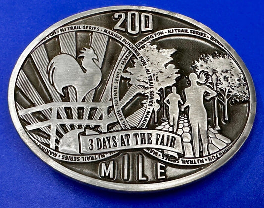 200 Mile at the Fair Fun Run New Jersey NJ Commemorative Dynabuckle Belt Buckle