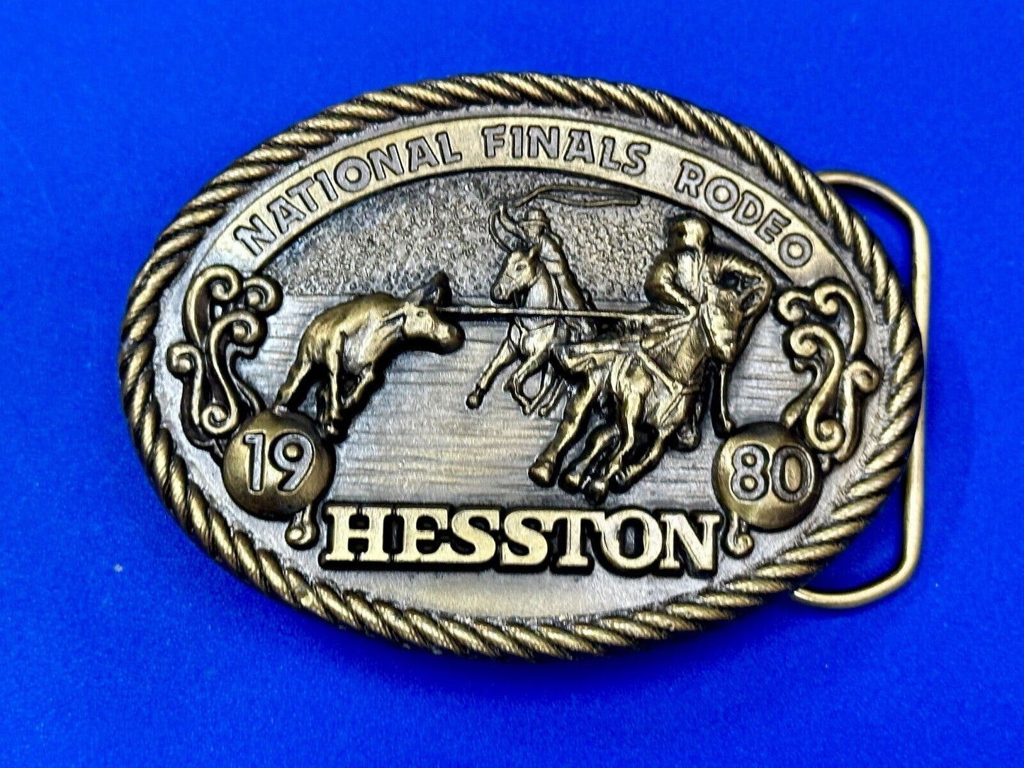 1980 Hesston National Finals Rodeo NFR Collectors Rodeo Cowboy Belt Buckle