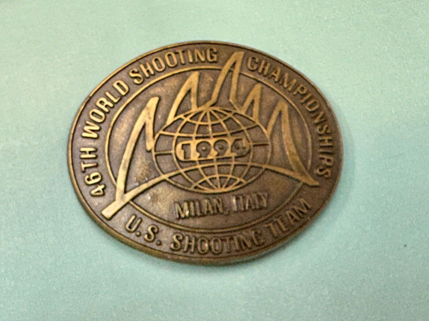 46th Wold Shooting Championships  Milan Italy USA shooting team belt buckle