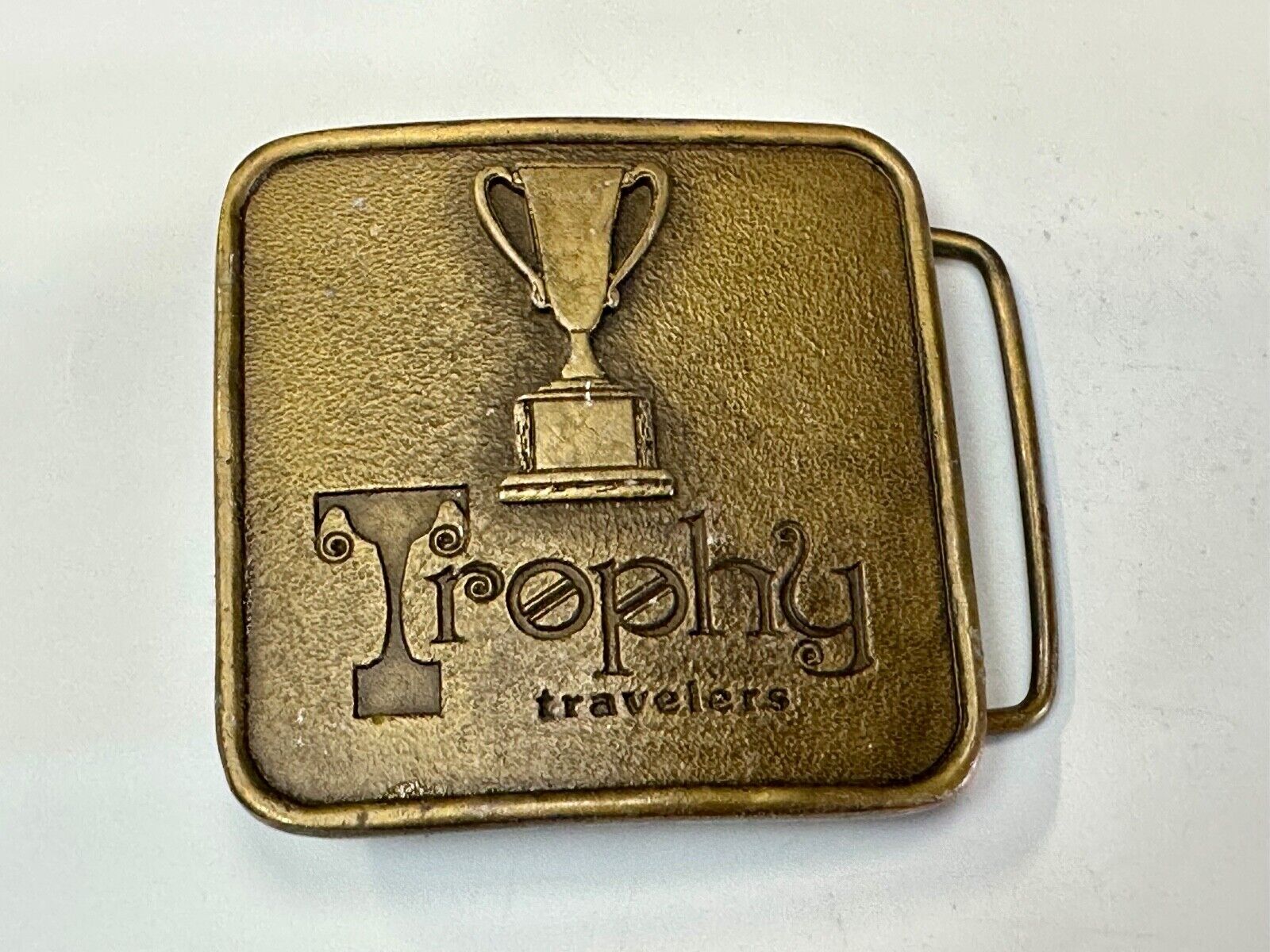 Trophy Travelers vintage Promo Company Advertising MPA 1975 belt buckle