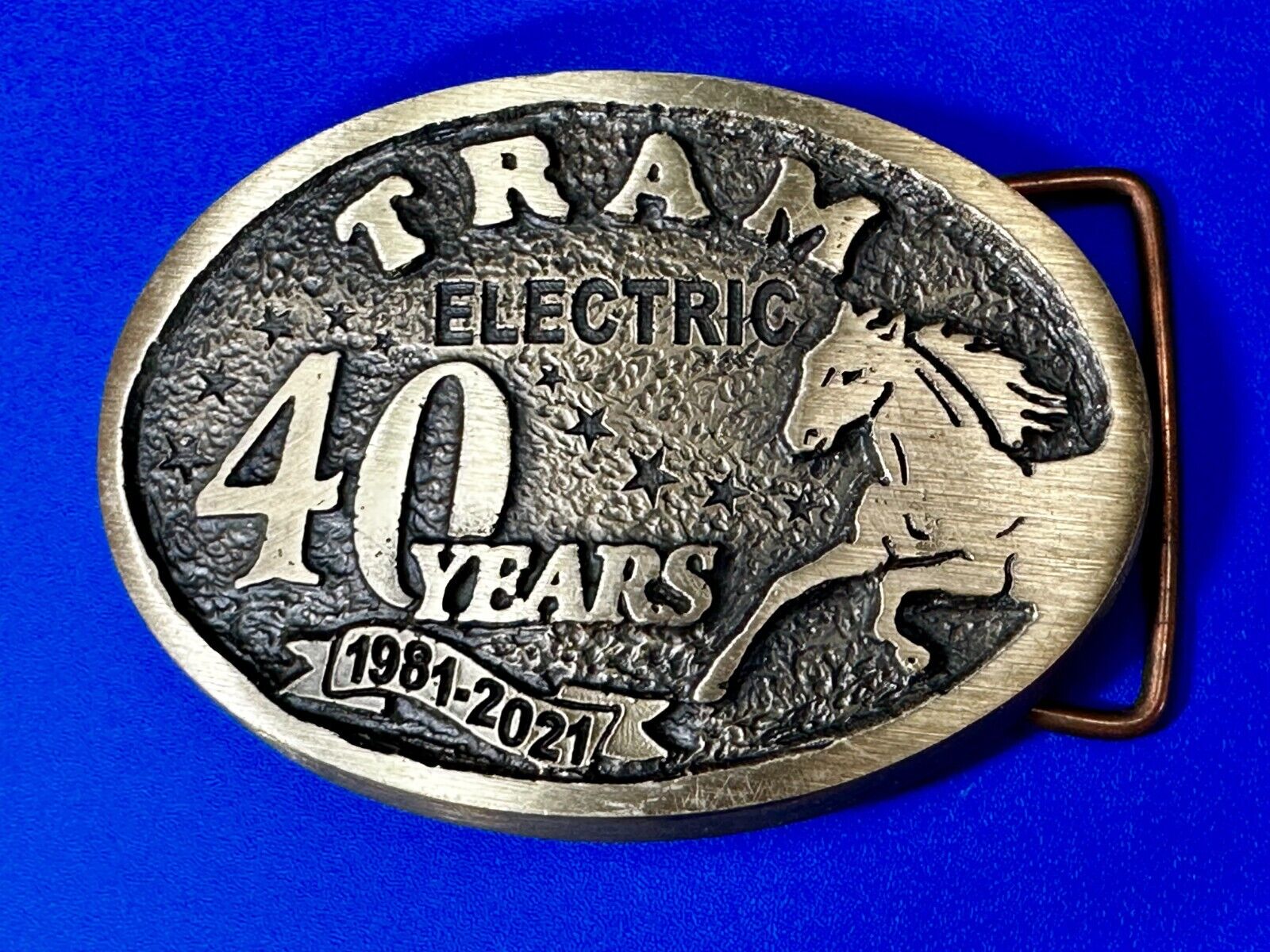 TRAM Electric 40 Years 1981-2021 Commemorative Danny Branford RARE Belt Buckle