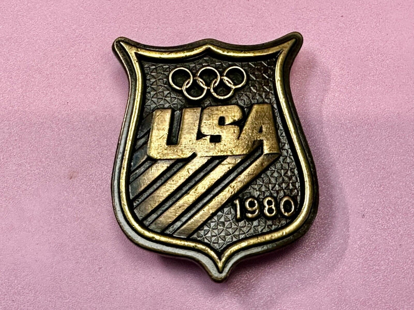 1980 USA Olympic Committee Bergamot Brass Works Vintage Belt Buckle Paul Rollins