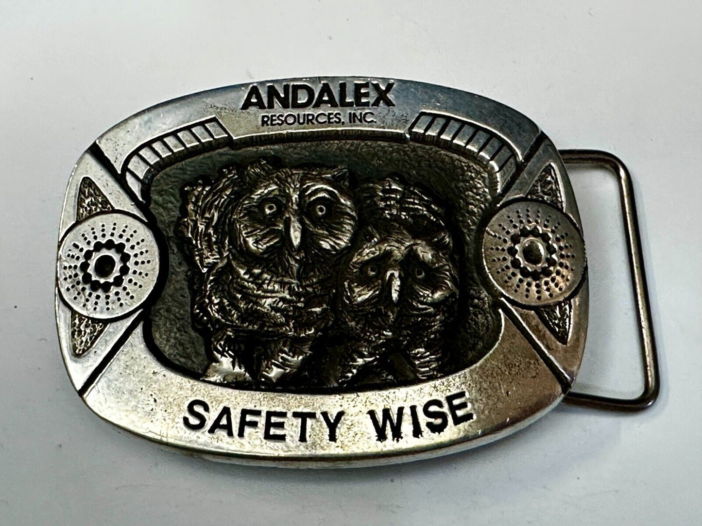 Andalex Resources Inc Safety Wise Night Owl Vintage Gary Prazen Belt Buckle