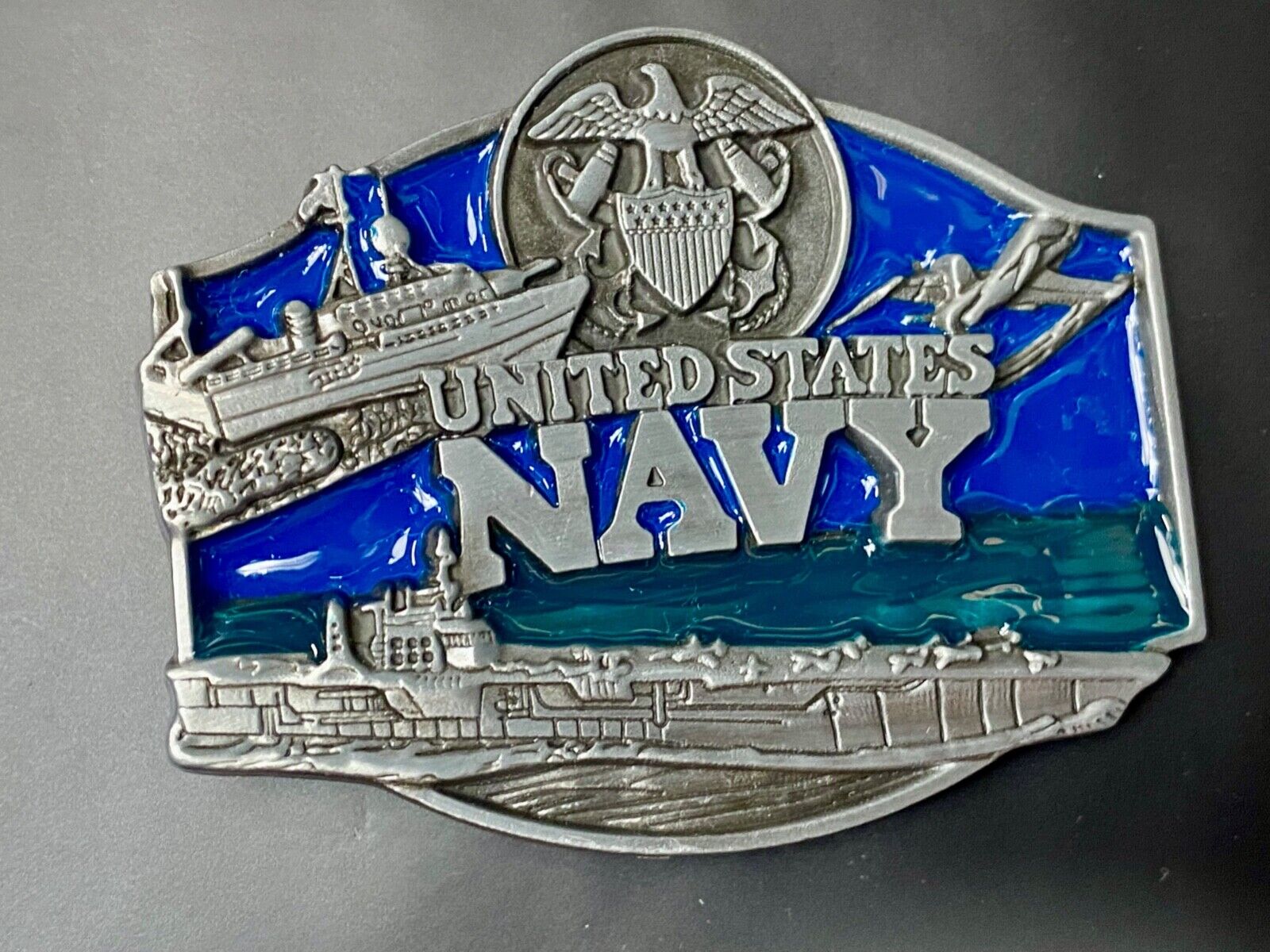 United States Navy American Battleship Anchor Raised belt buckle
