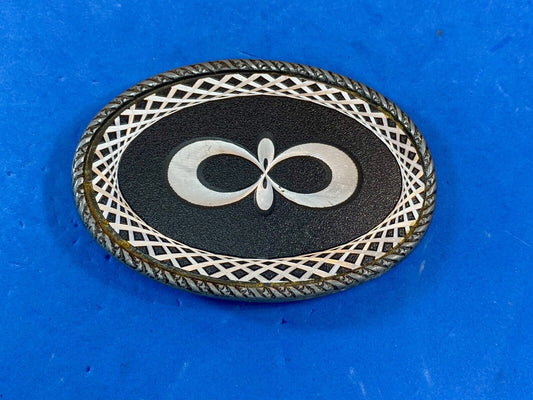 Black and silver color etched design Western belt buckle
