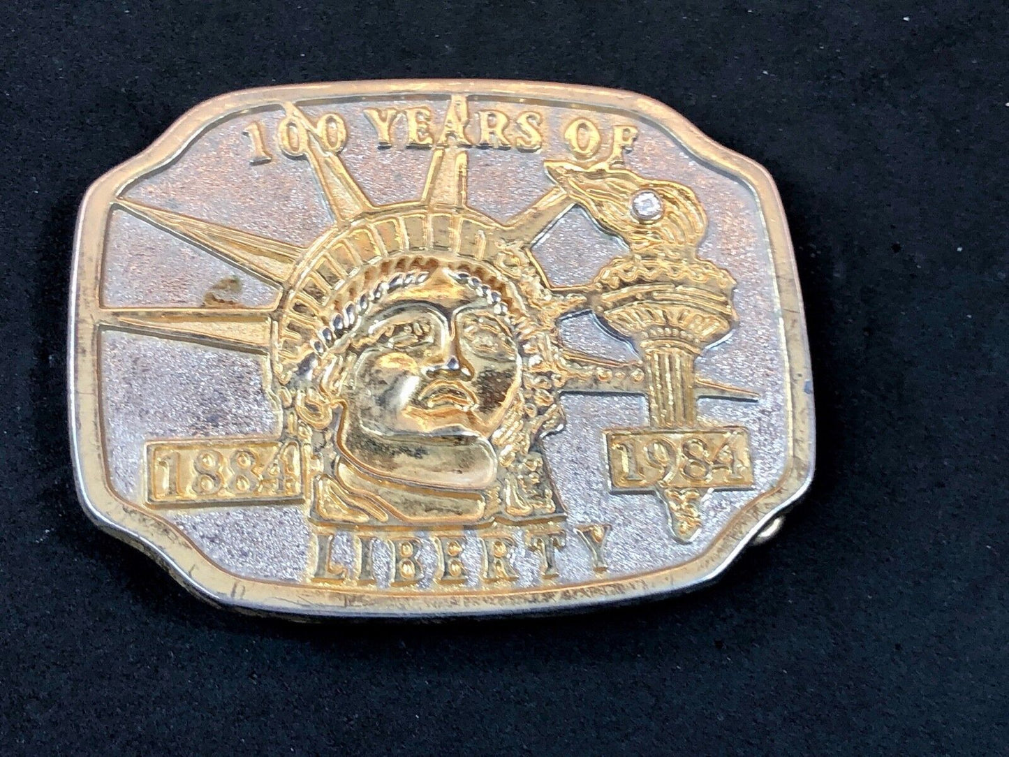 100 Years of Liberty 1886-1986 ~ Lady Liberty Belt Buckle - God Bless America 