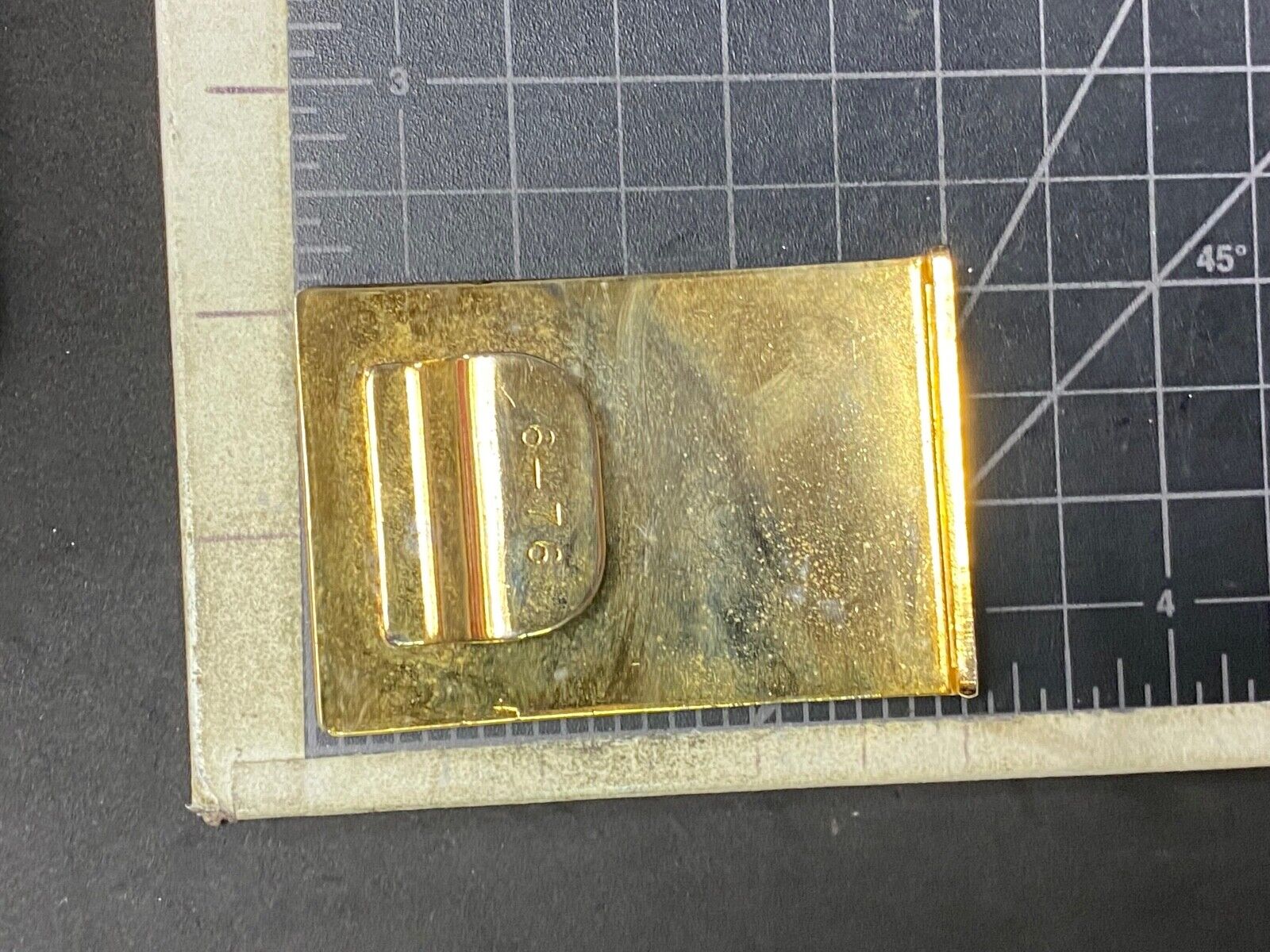 6-76 - USMC US Marines Military Open Face Smooth brass belt buckle