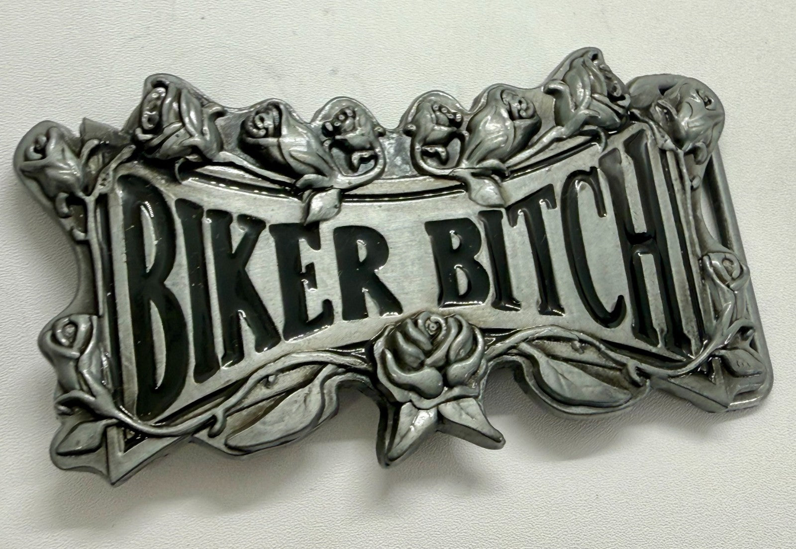 BIKER BITCH Statement Funny Cool Novelty Motorcycle Lady Biker Rider Belt Buckle