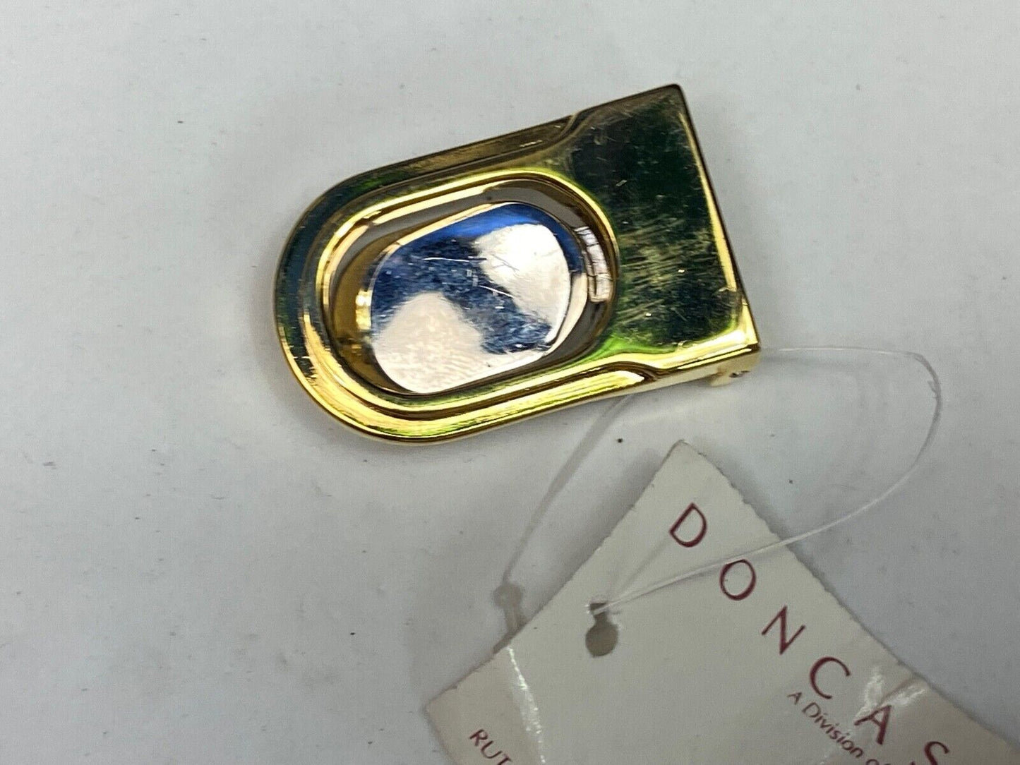 Vintage Doncaster Nos Formal Silver And Gold Tone Dress Belt Buckle 