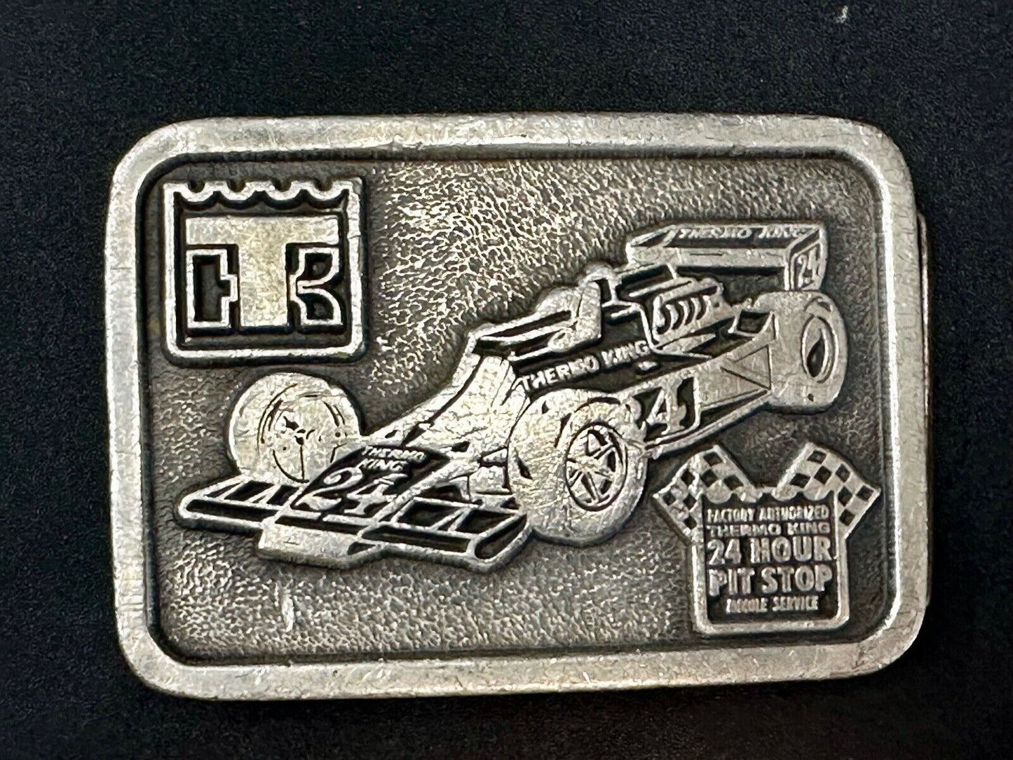TK Thermo King - Indy Motor Speedway 24 hour pit stop Vintage Belt Buckle