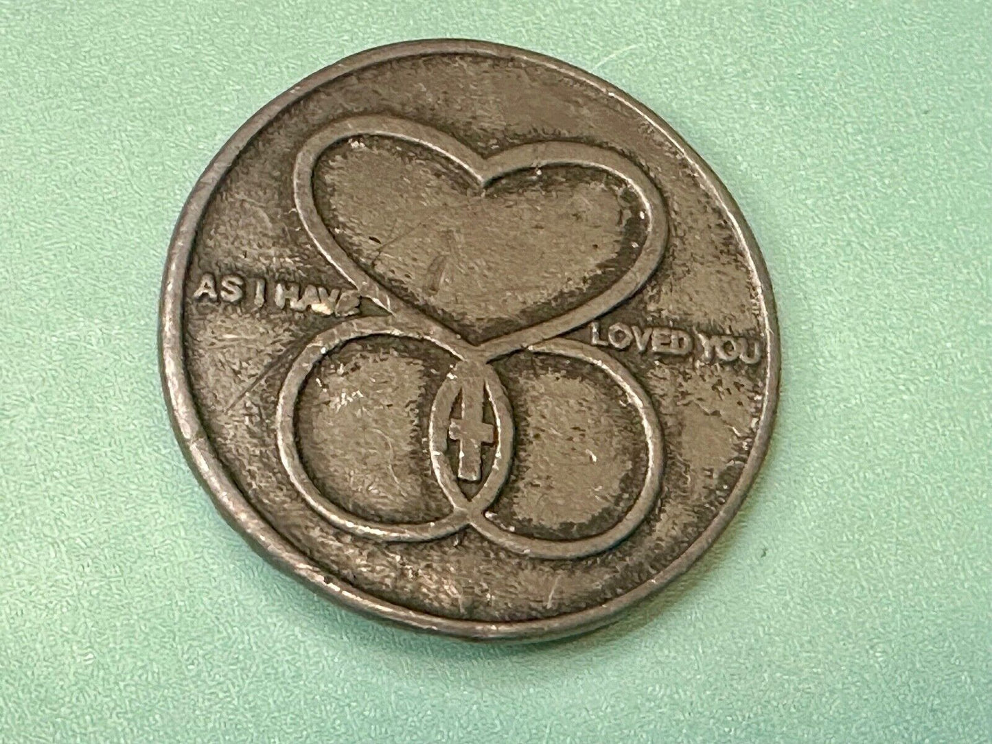 AS I HAVE LOVED YOU -  Round heart star of David religion Jesus belt buckle