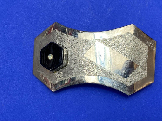 artisan silver color unique shaped unknown to me! belt buckle - space to engrave