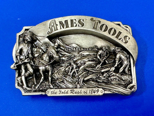 AMES TOOLS - Gold rush of 1849 Siskiyou 1985 Belt Buckle Lawn and garden supply