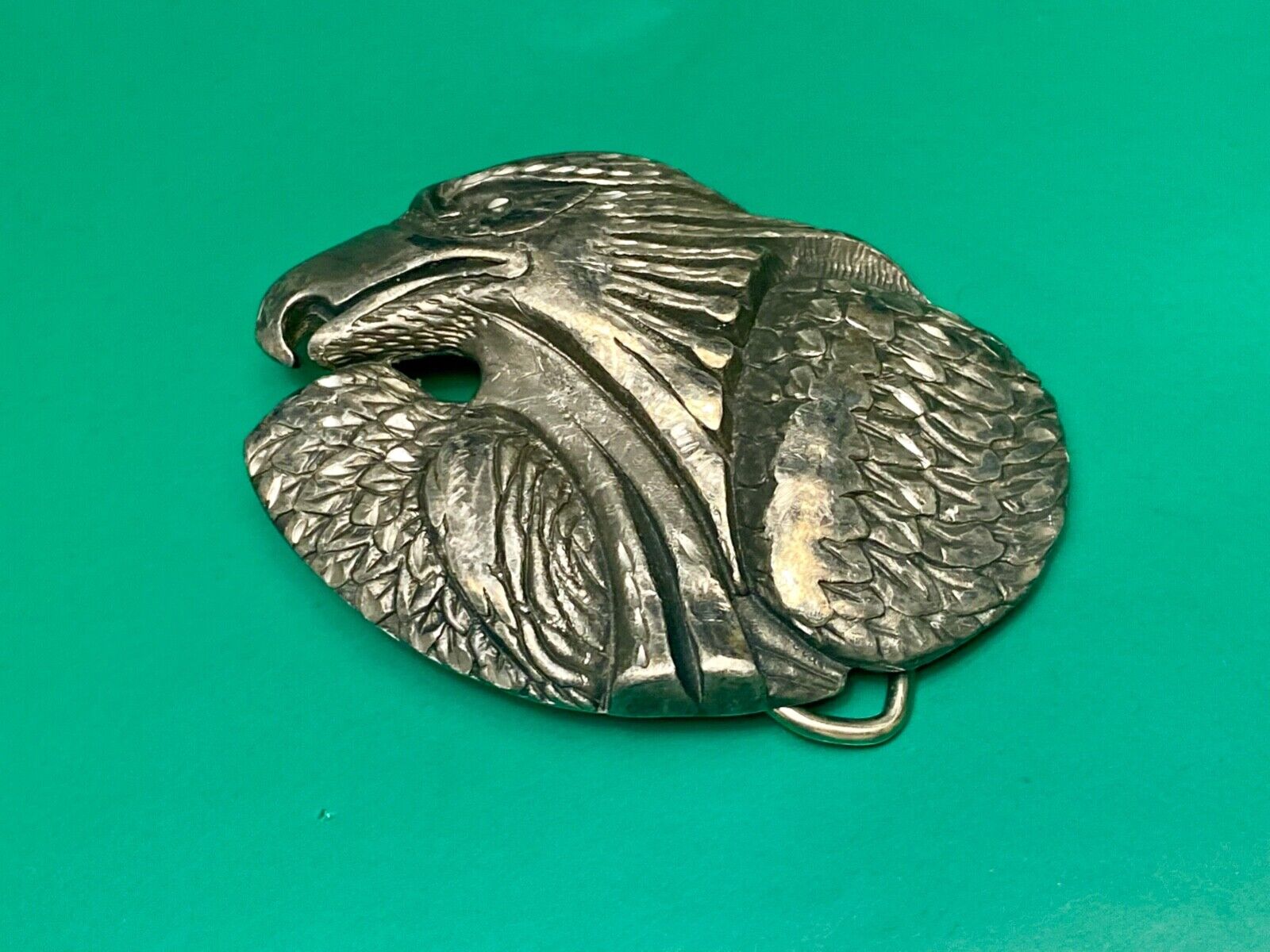 American Bald Eagle Head Bust belt buckle stamped EJC-95