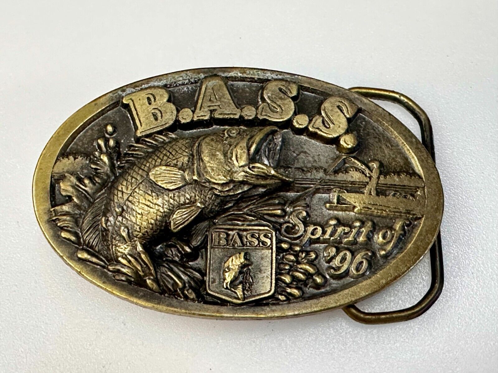 Bass Anglers Sportsman Society Spirit of 76 Bicentennial Fishing Belt Buckle