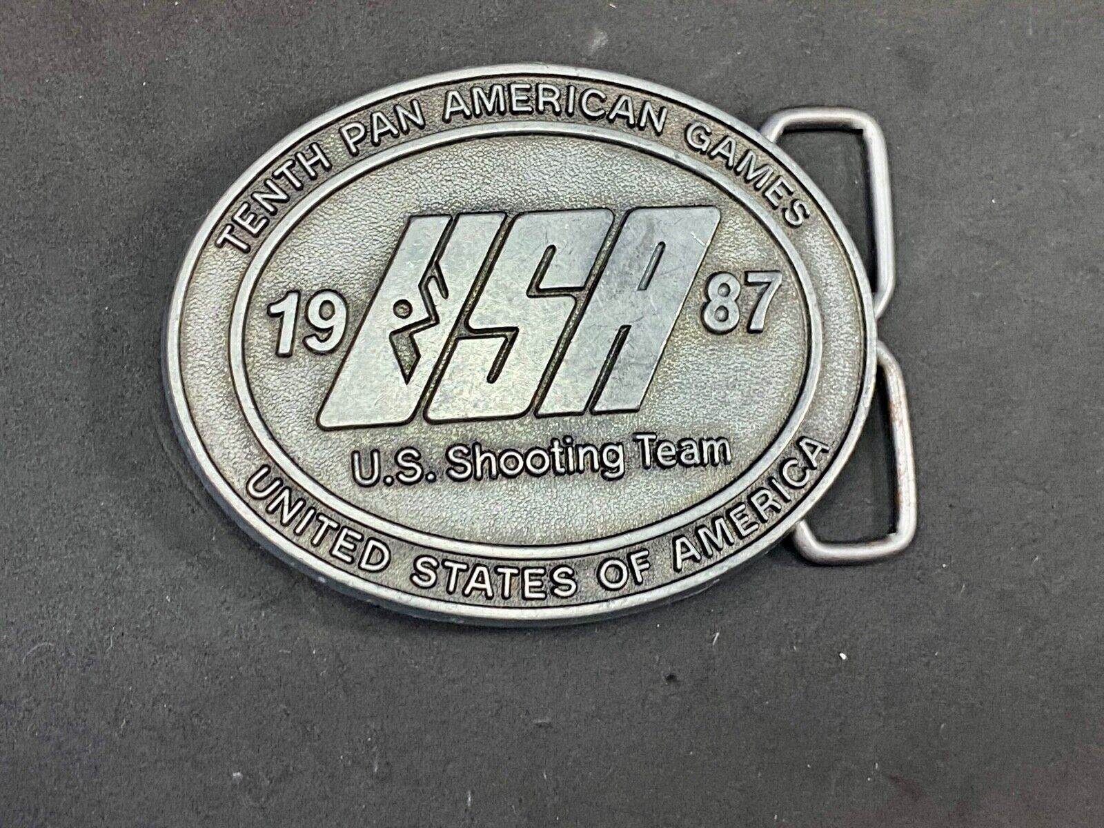 The Tenth Pan American Games 1987 Belt Buckle Pan Am Games  Indianapolis 