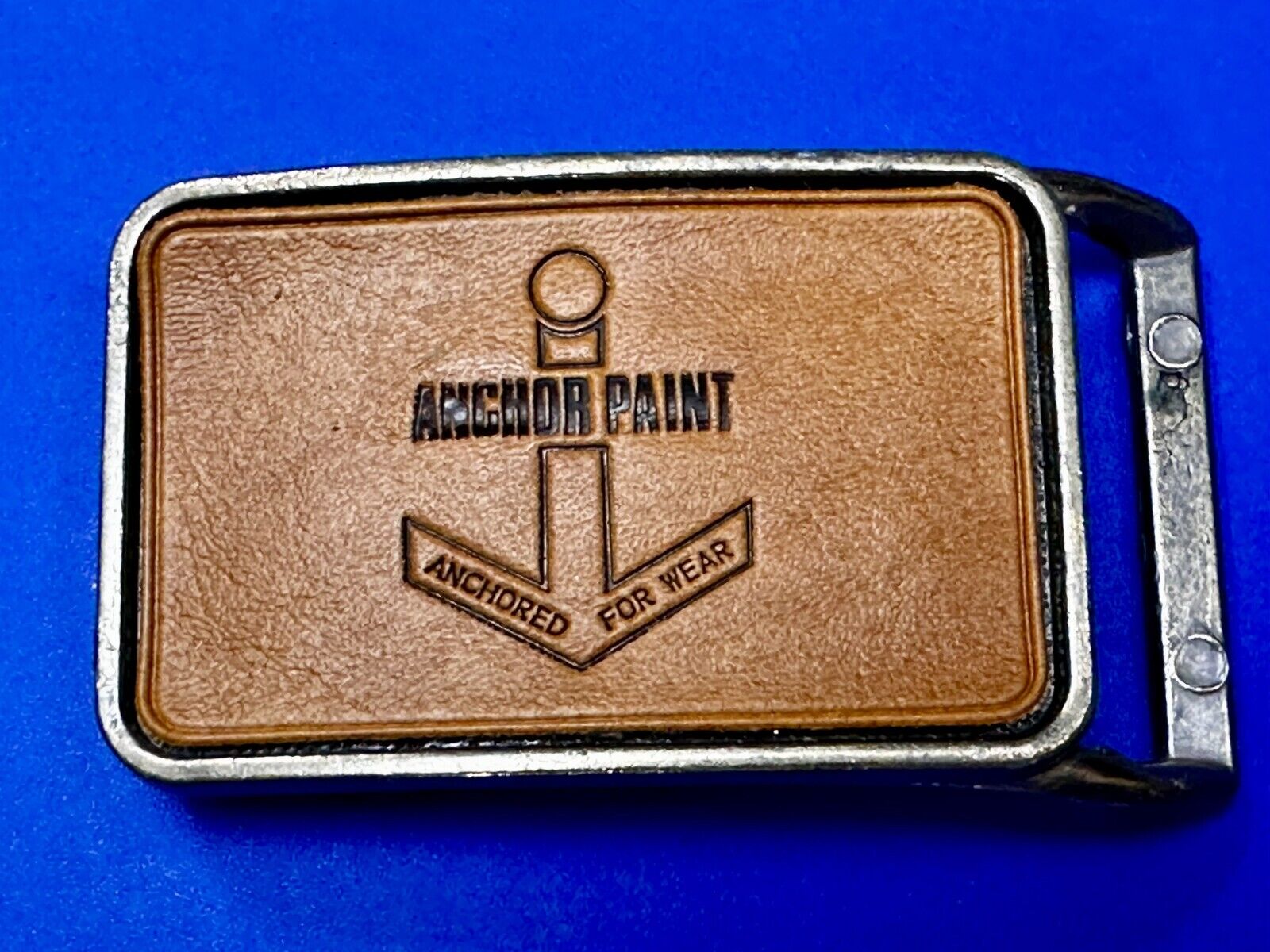 Anchor Paint Anchored For Wear Faux Leather on Metal Advertising Belt Buckle