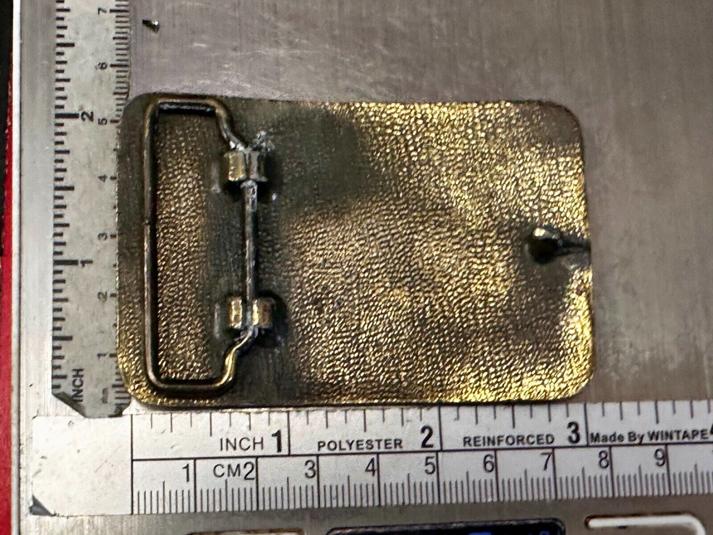 TOUGHSKINS JEANS Company Advertisement Brass Tone Vintage Belt Buckle