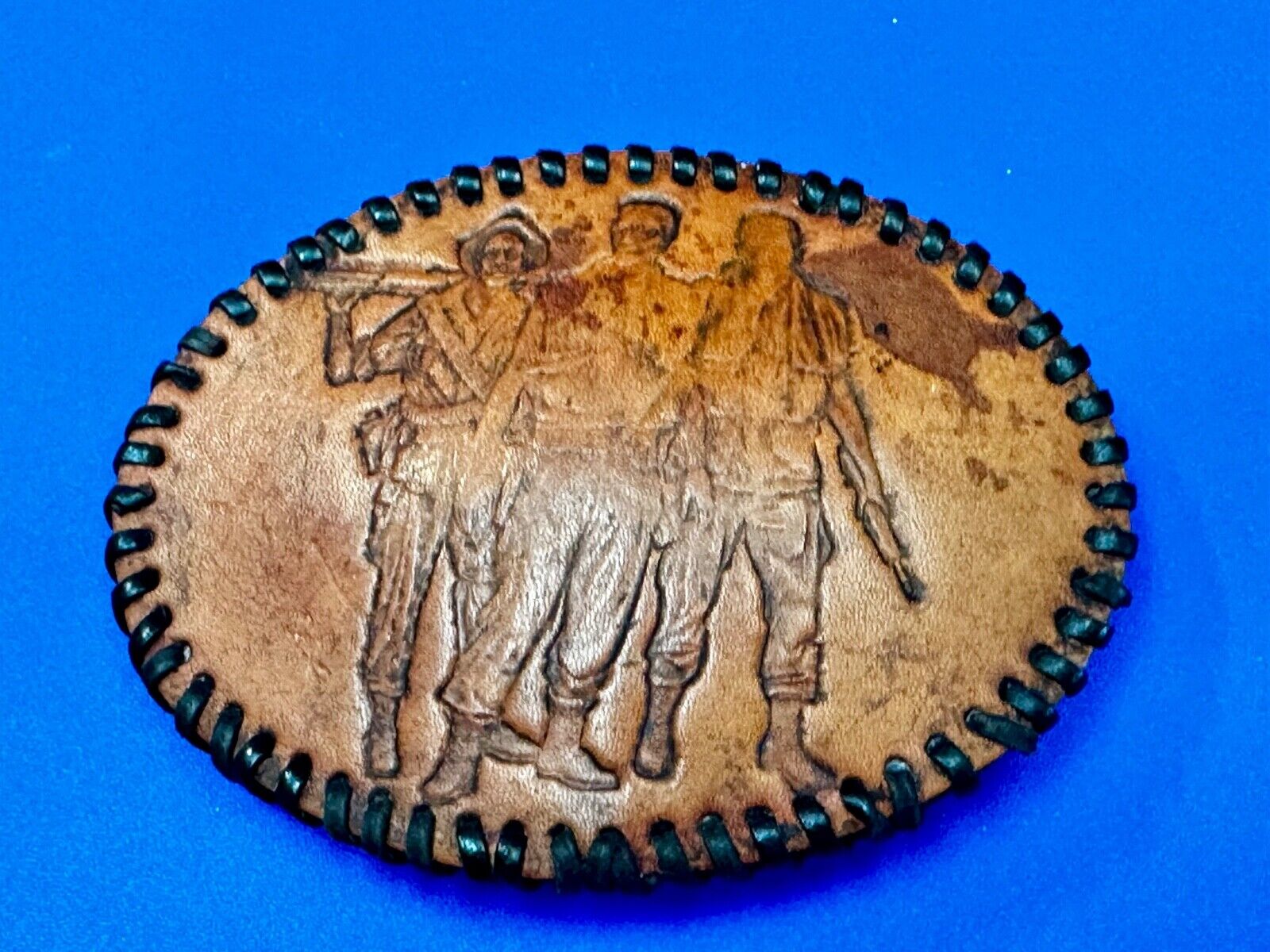 Vietnam War Memorial The Three Soldiers Statue Leather Vintage Belt Buckle