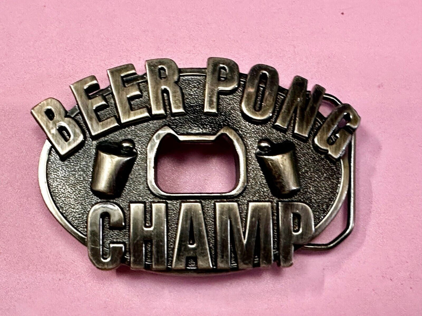 Beer Pong Champ Drunk Drinking Novelty Belt Buckle with Bottle Opener KALAN