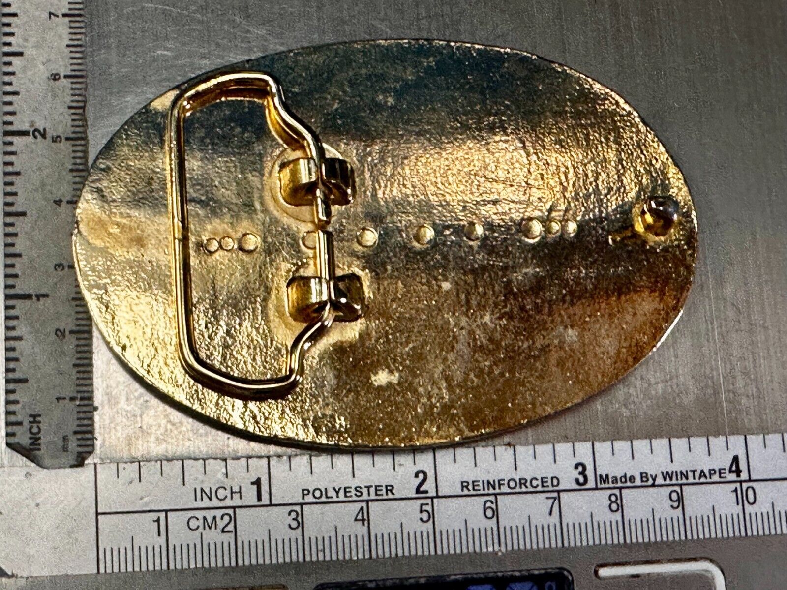Vintage Flower Swirl Reflective Gold Tone Oval Replacement Belt Buckle