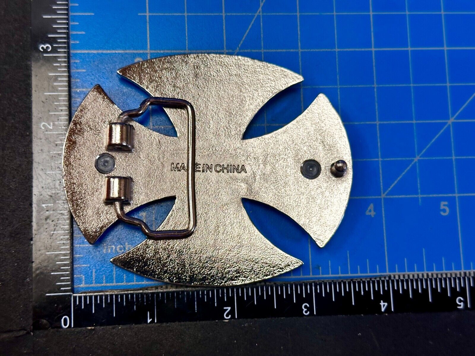 Celtic Maltese Iron Crusader Cross Religion Silver Color Cutout Punk Belt Buckle