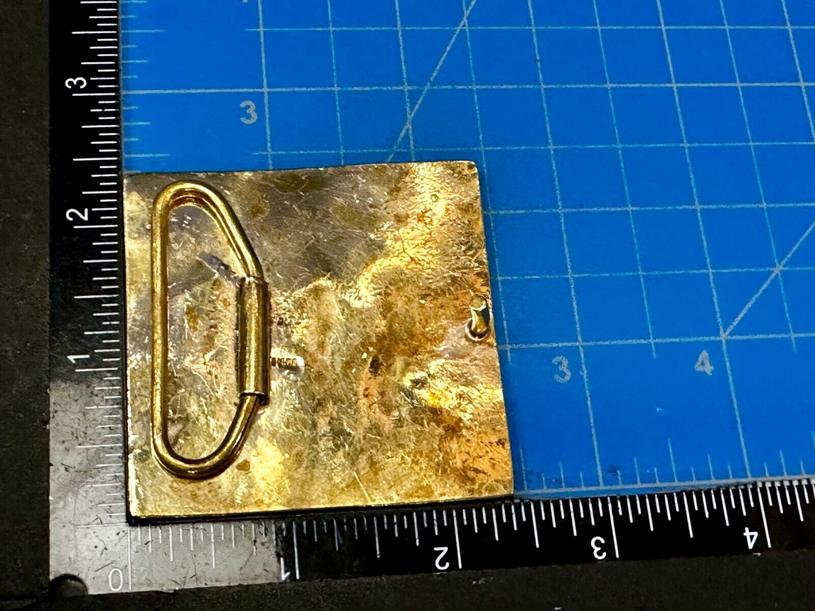 Vintage Inlaid Abalone Shell Into Solid Brass Hippy Vibe Alpaca? Belt Buckle