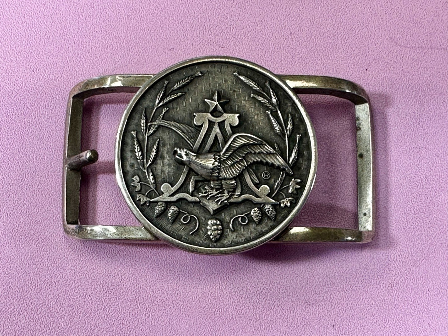 Anheuser Busch Sterling Silver Beer Brewing Co Eagle Belt Buckle 