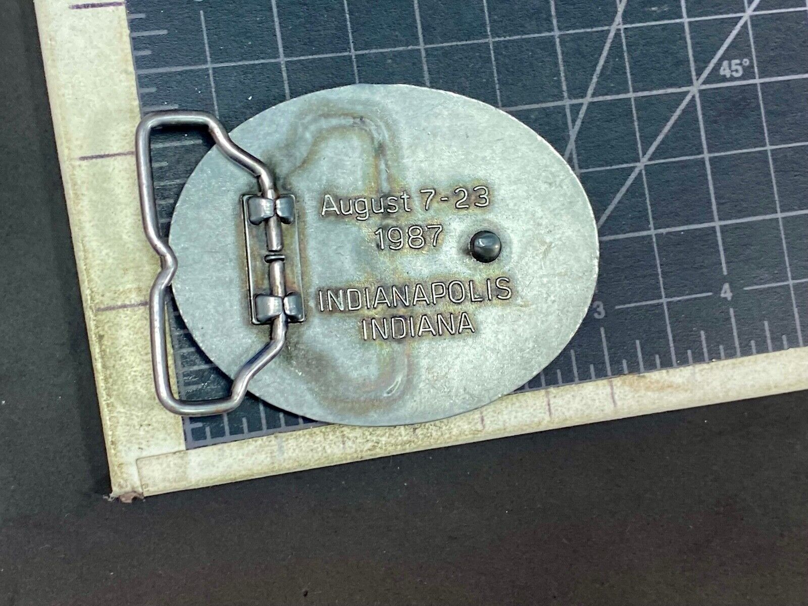 The Tenth Pan American Games 1987 Belt Buckle Pan Am Games  Indianapolis 