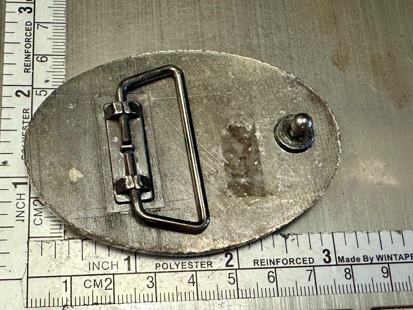 Used Faded End of the Trail picture Belt Buckle to restore of re-purpose