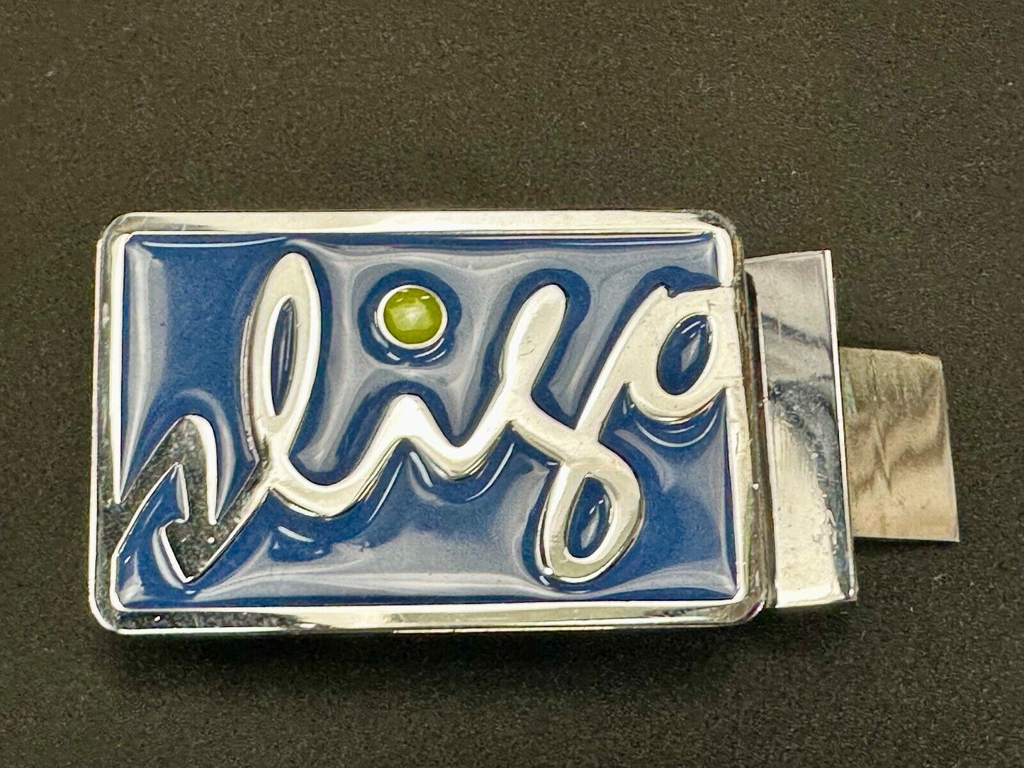 unknown to me!   Sligo Sugowear blue colored emblem or logo belt buckle
