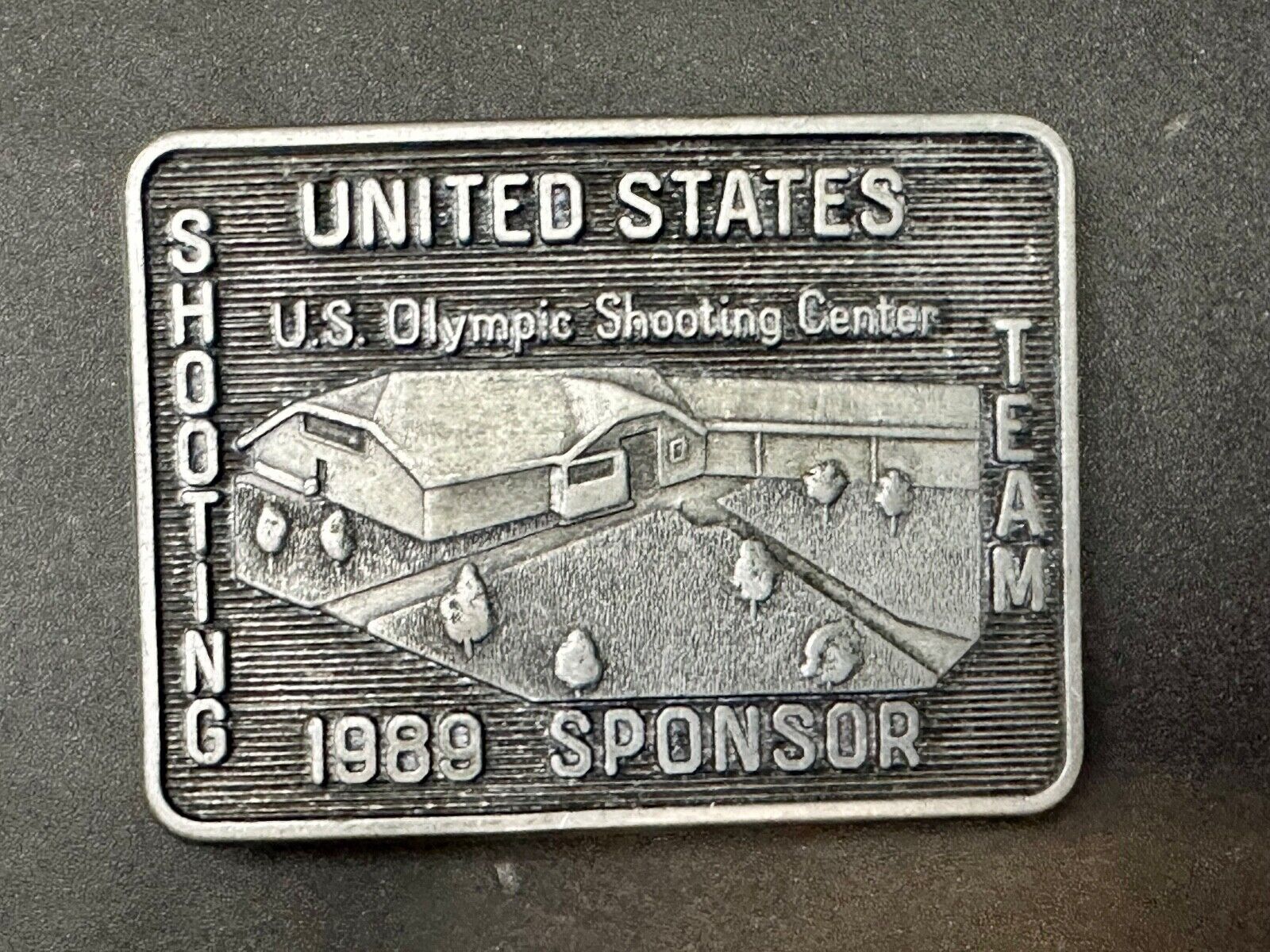 US Olympic Olympic Team 1989 Sponsor Shooting Center Belt Buckle