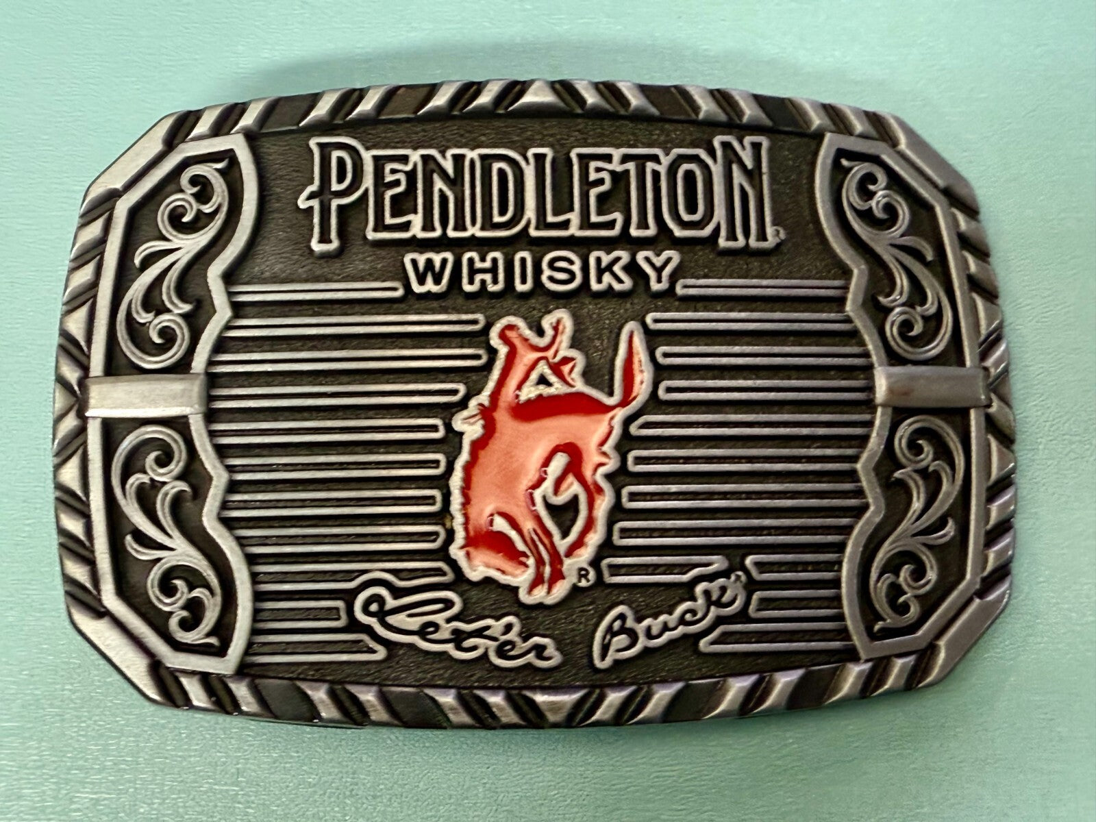 2025 Pendleton Whisky Let'er Buck Rodeo Cowboy Montana Silversmiths Belt Buckle