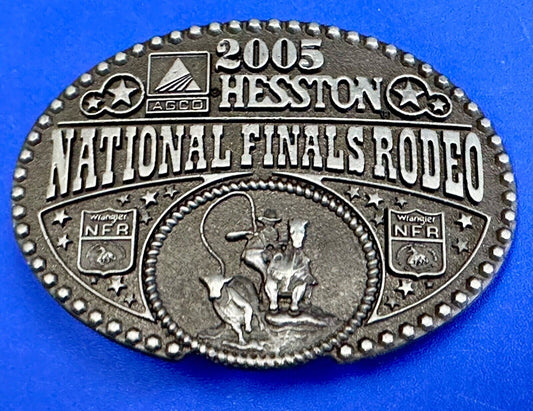 2005 youth Sized Hesston National Finals Rodeo Bull Riding Cowboys belt buckle 