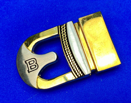 Vintage Letter Initial Monogram B two tone formal small belt buckle