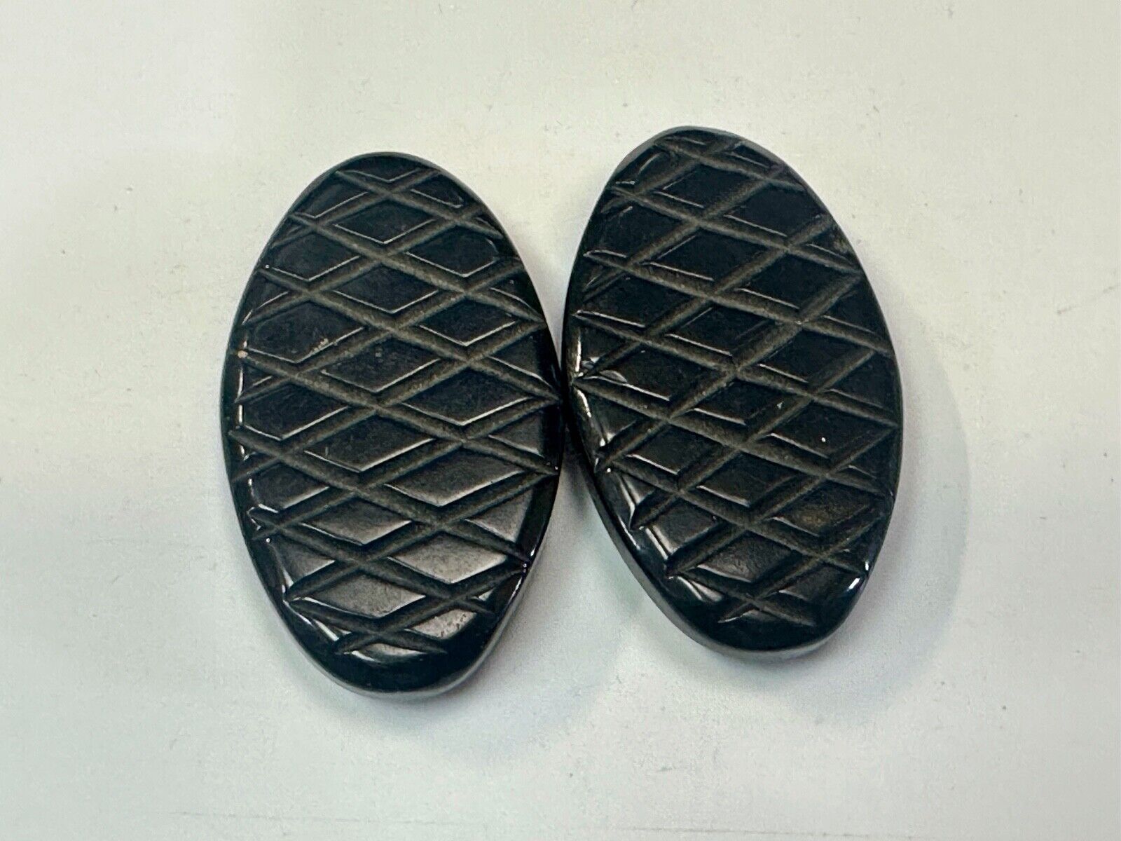 Two piece interconnecting vintage black shoe clips