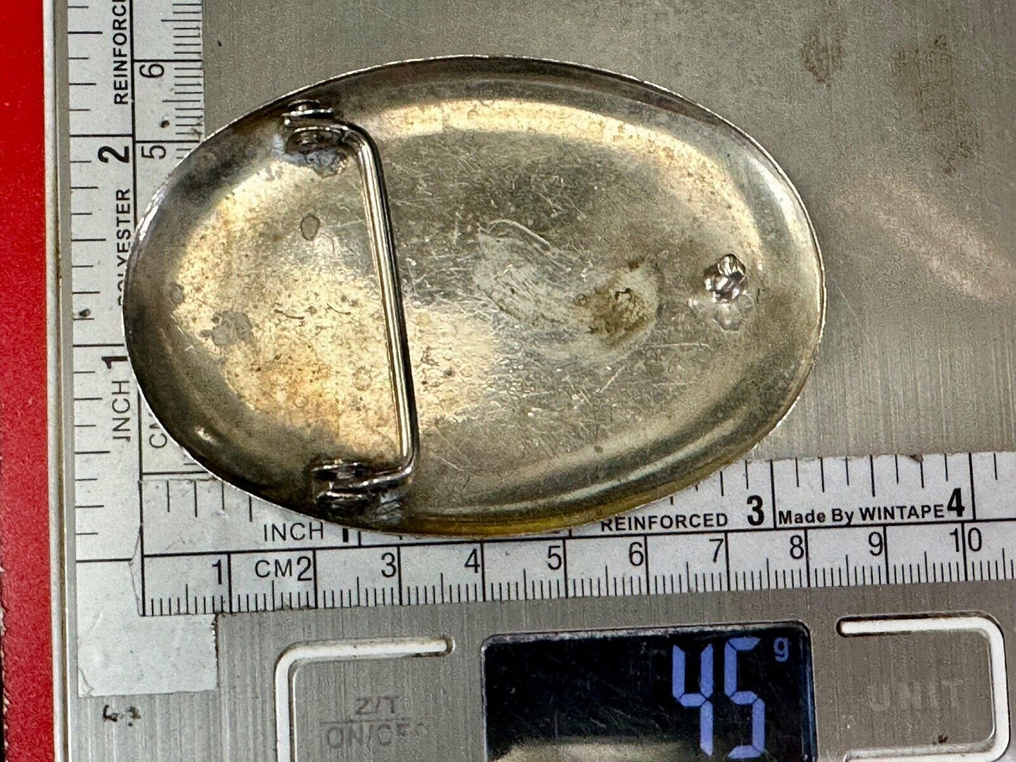 Flying Diving Hunting Patriotic EAGLE on Western two tone oval belt buckle