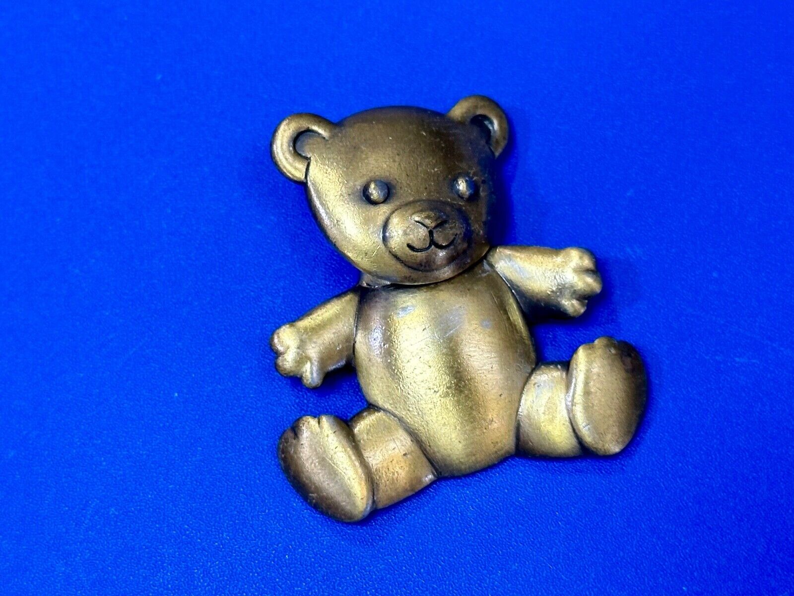 Vintage JJ Jonette Silver Tone Articulated Head Teddy Bear