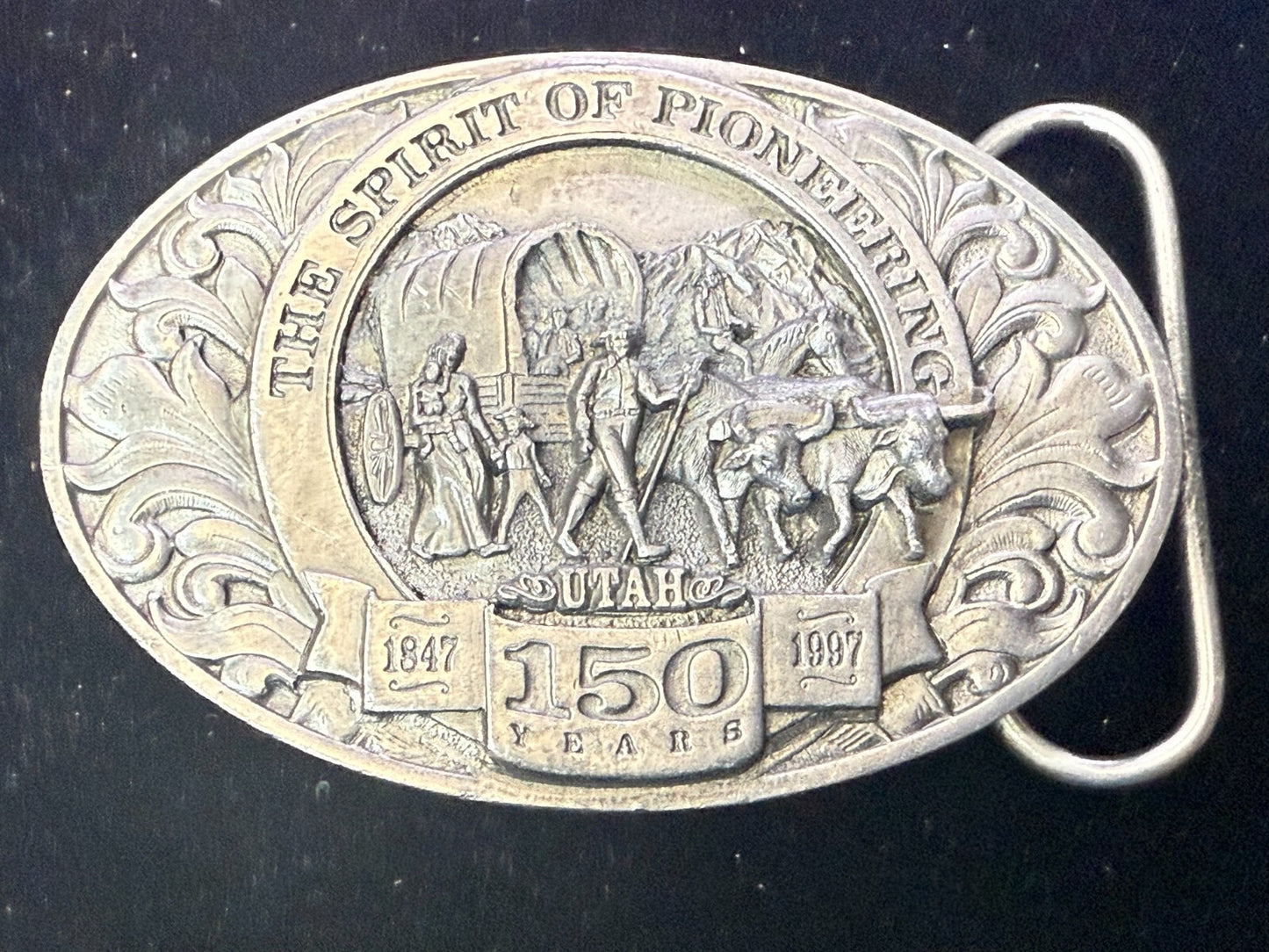 Utah State The Spirit of Pioneering 150 years Vintage Ring Masters Belt Buckle