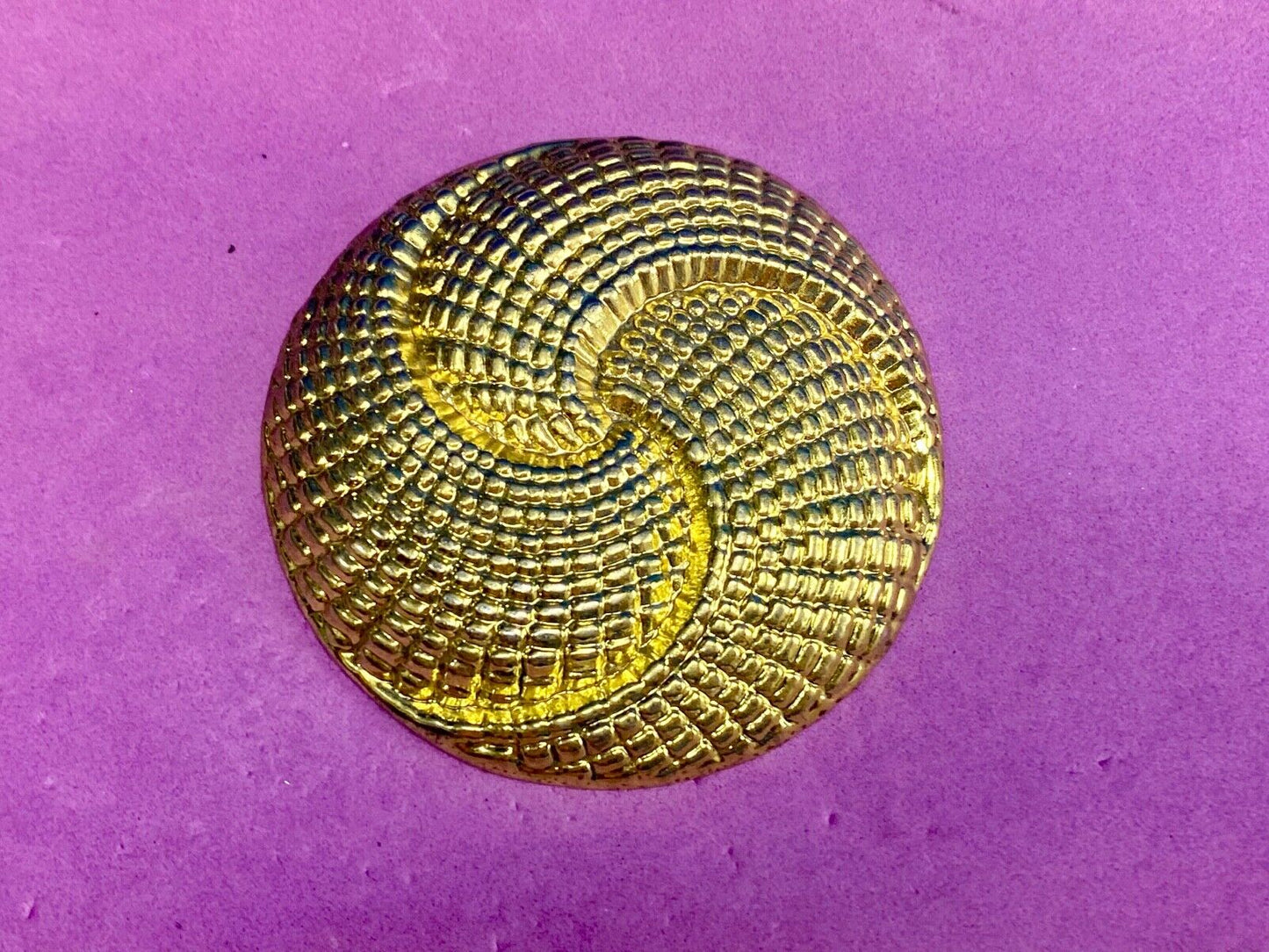 Vintage gold tone circle swirl scarf sash clip purse shoe belt buckle 