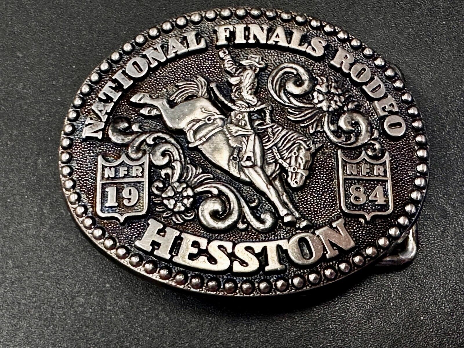 1984 Hesston NFR National Finals Rodeo YOUTH SIZE Western Collectors Belt Buckle
