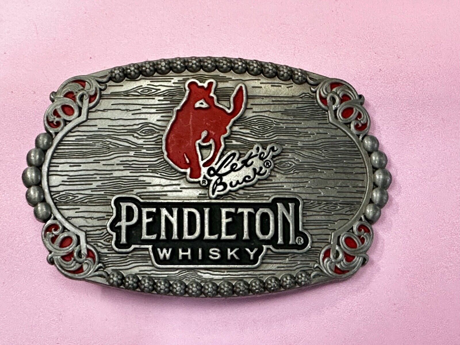2023 Pendleton Whisky Let'er Buck Montana Silversmith Rodeo Cowboys Belt Buckle