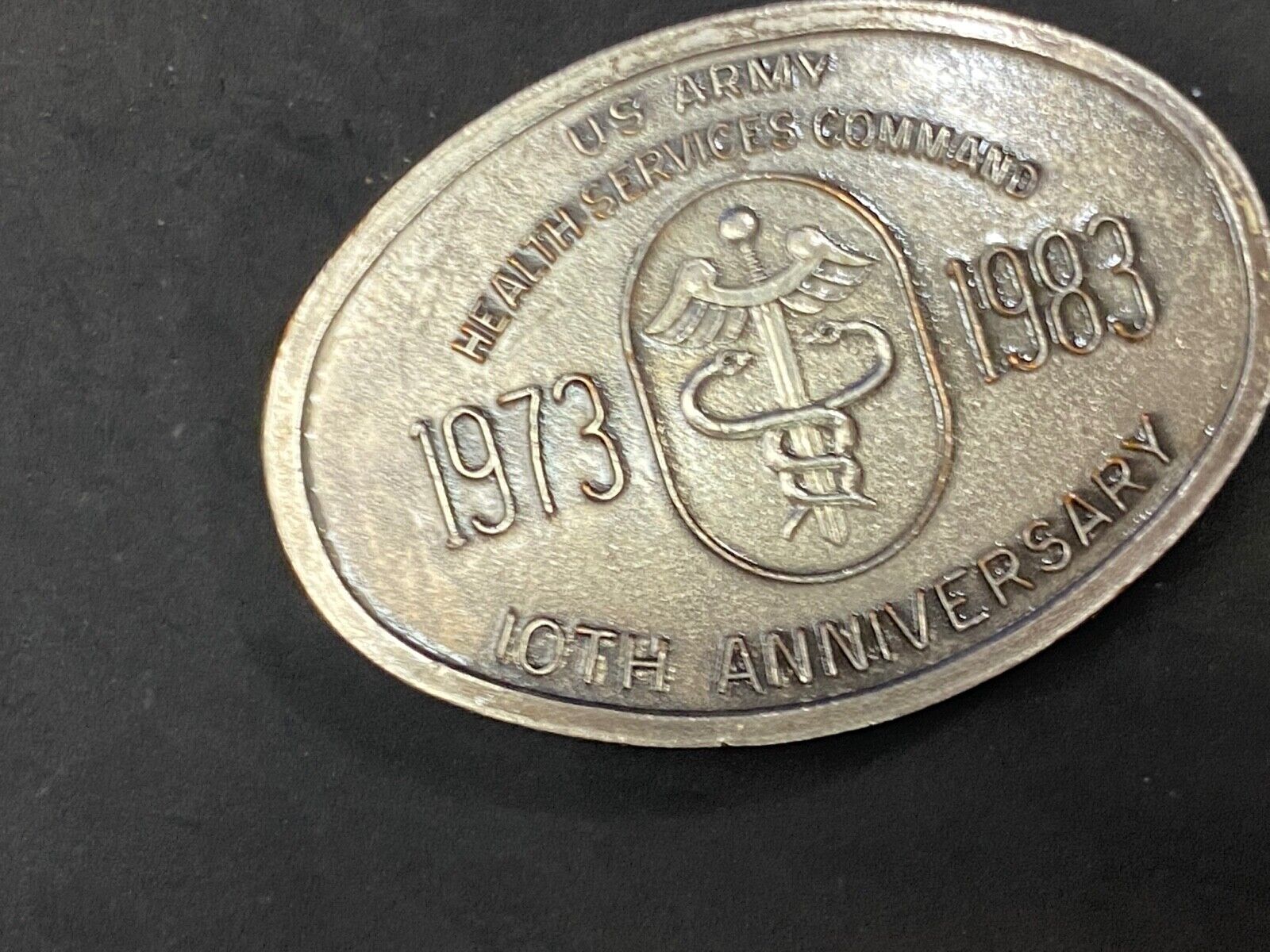 America US Army Health Services Command tenth anniversary BELT BUCKLE #1350