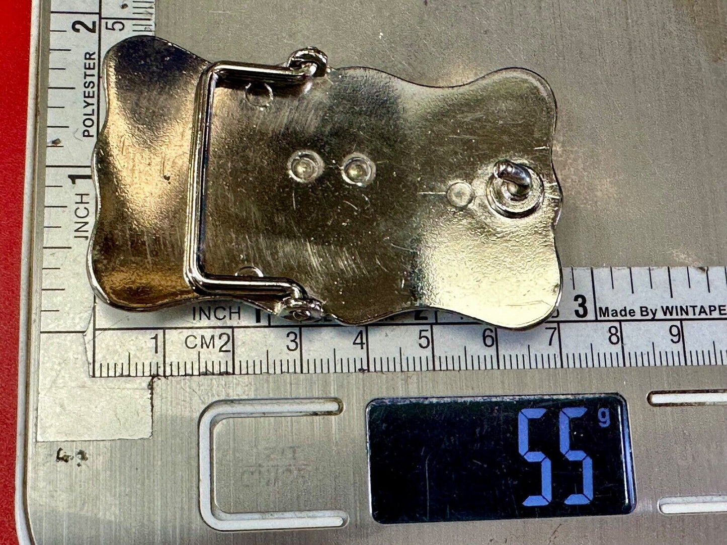 Vintage Cowboy Saddle Bronc western two tone ornate flower swirl belt buckle