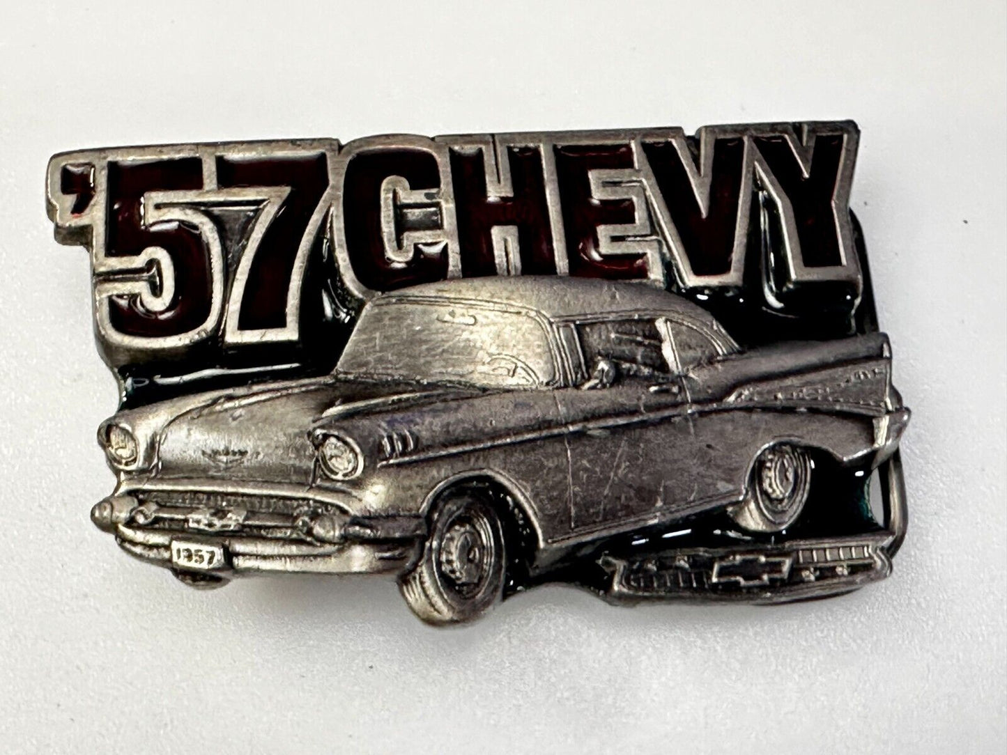 1957 Chevy Bel Air Belt Cutout Vtg 1989 Car Collector Belt Buckle Great American