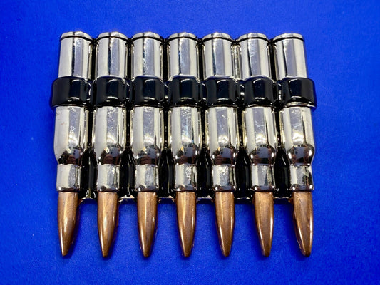 Ammo Bullets Clip MOS Figural Seven Shots Gun Collectors Heavy Large Belt Buckle